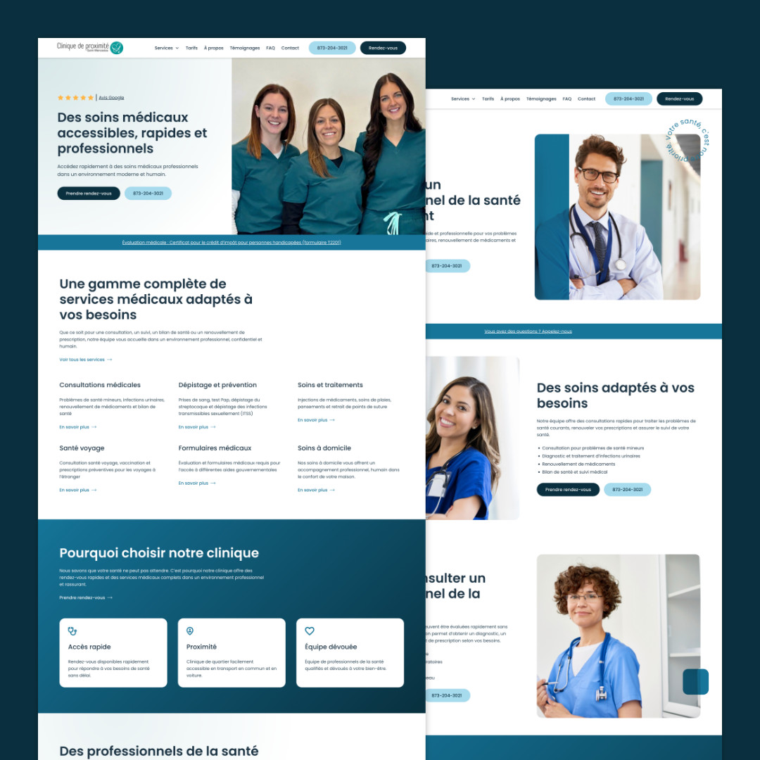 Site web de Clinique médicale de proximité Saint-Wenceslas fait par LEAD Québec