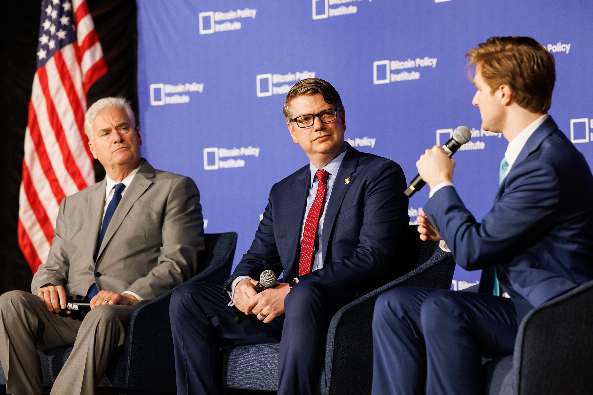 Policy panel on stage at the Bitcoin Policy Summit