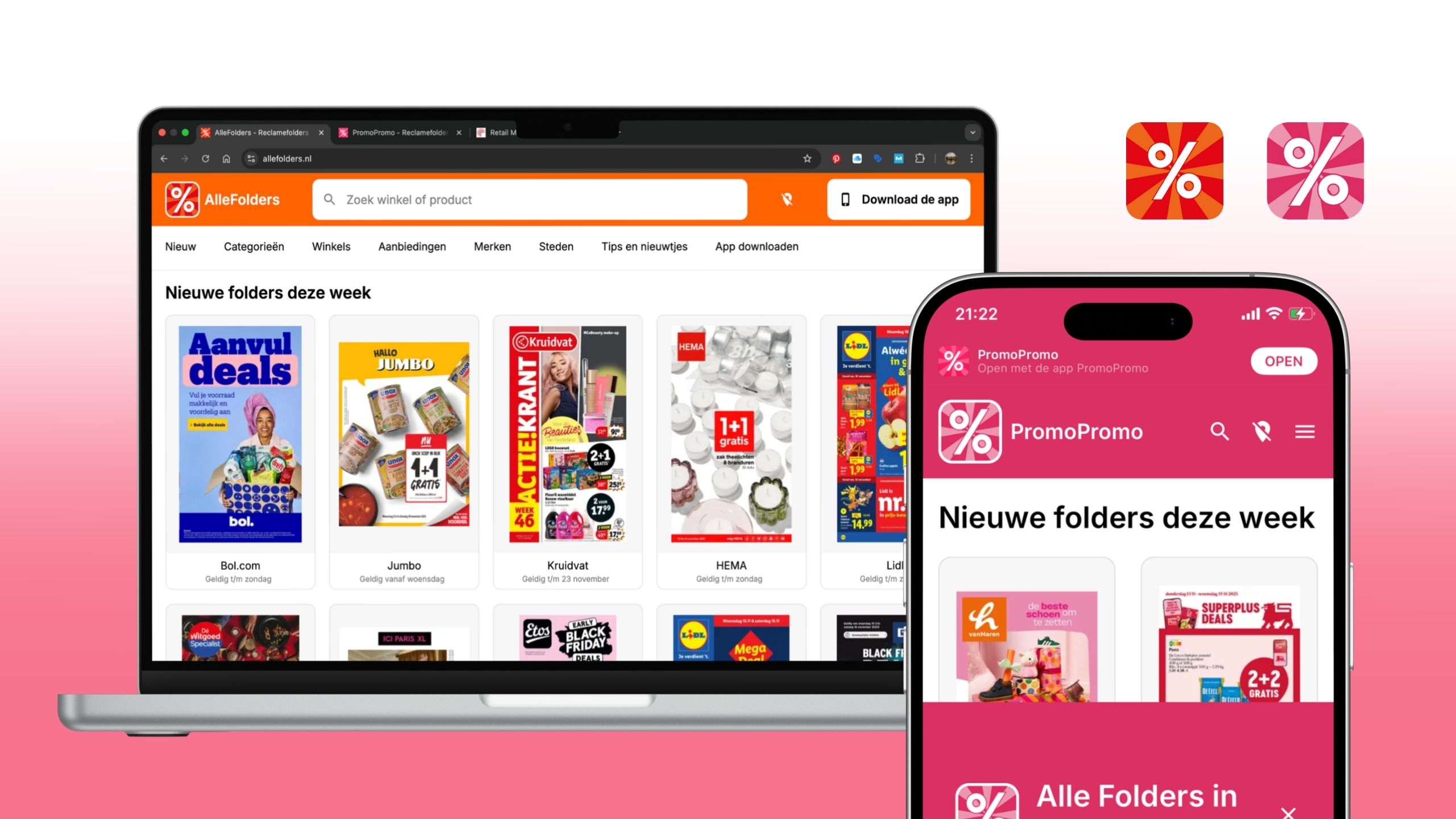 Project voor Retail Media Support: lancering en optimalisatie van de websites allefolders.nl en promopromo.be.