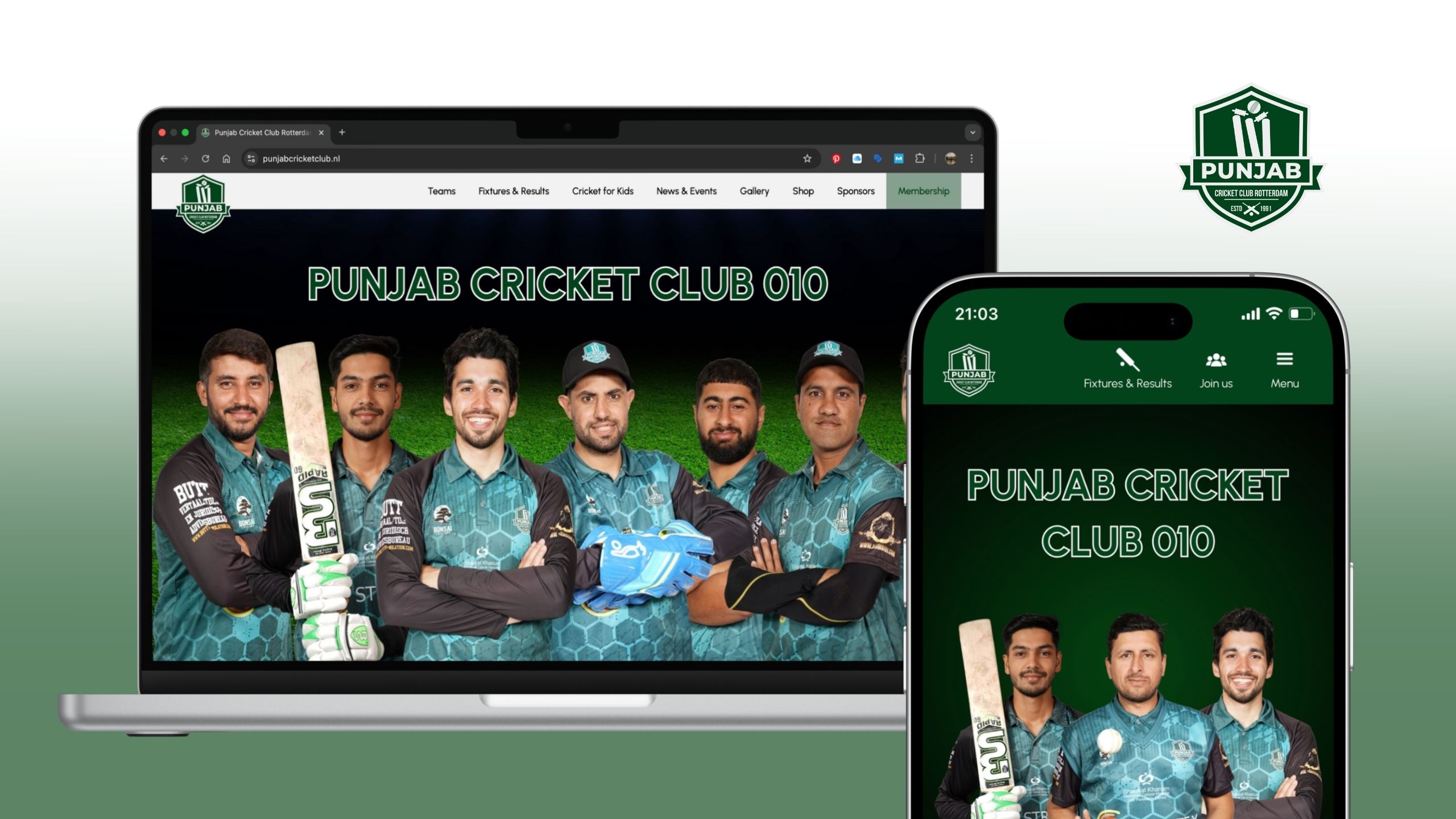 Klantcase Punjab Cricket Club Rotterdam - Brandkit en Webdesign
