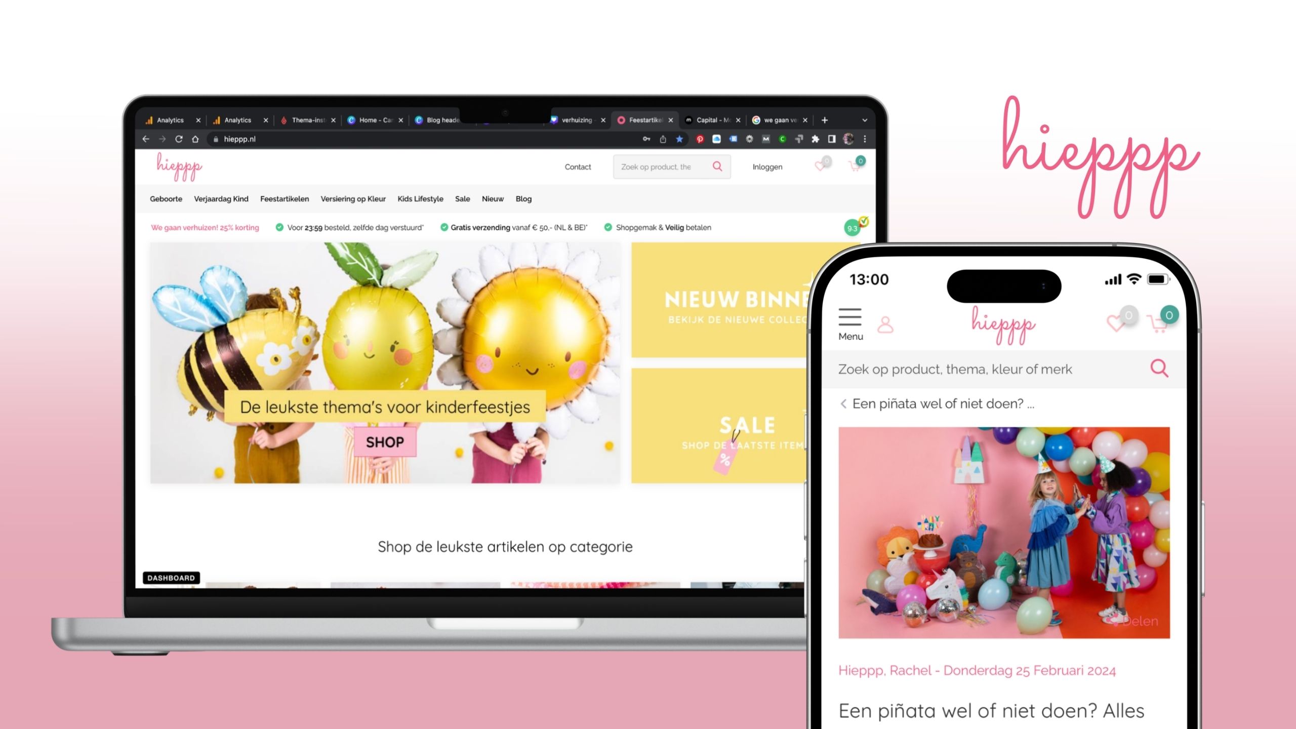 Klantcase Hieppp - Webshop e-commerce van strategie tot uitvoering