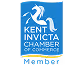 Kent Invicta Chamber of Commerce logo with a white horse on blue background and the word 'Member' below.