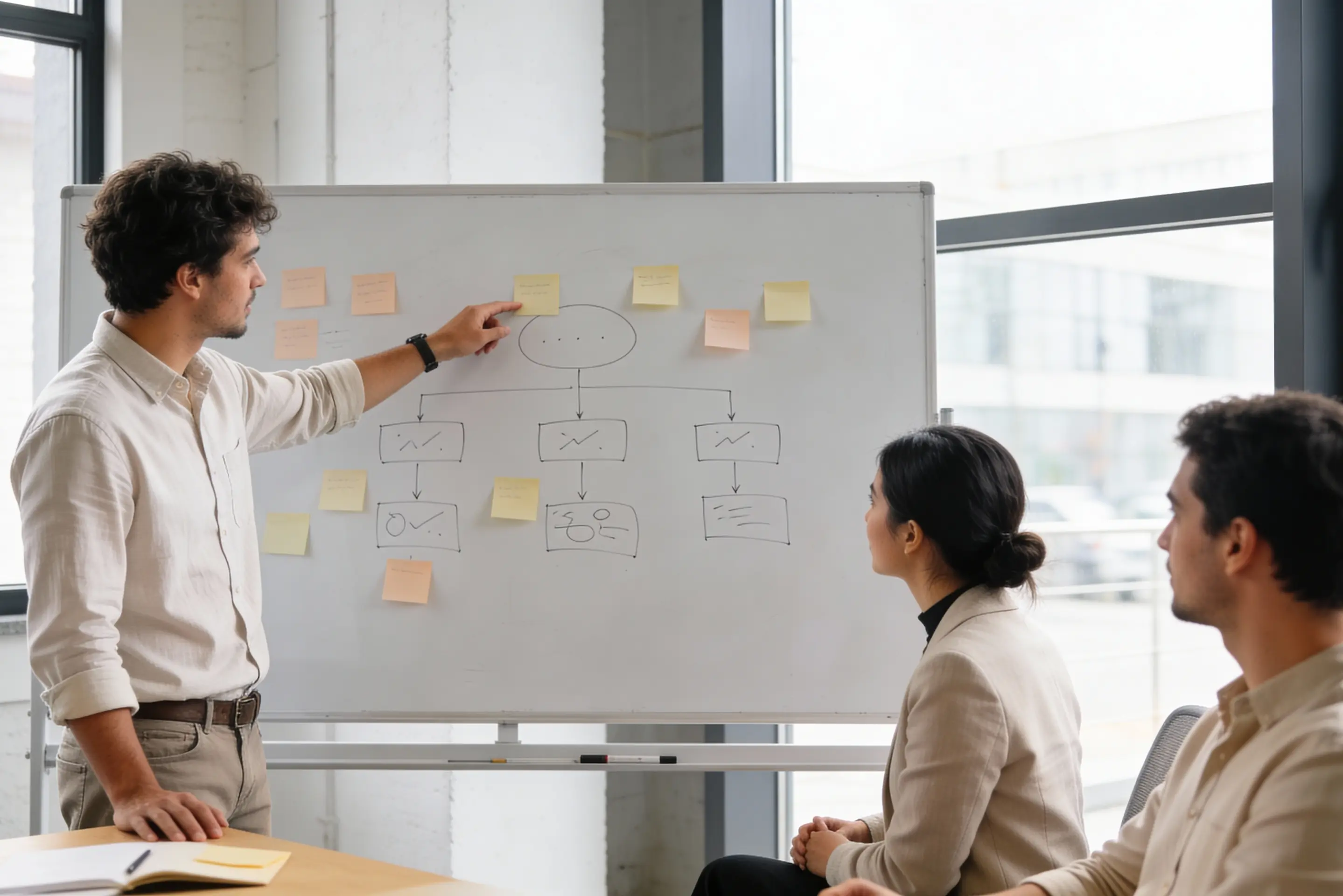 Abstract white and light gray curved lines creating a flowing, wave-like pattern.