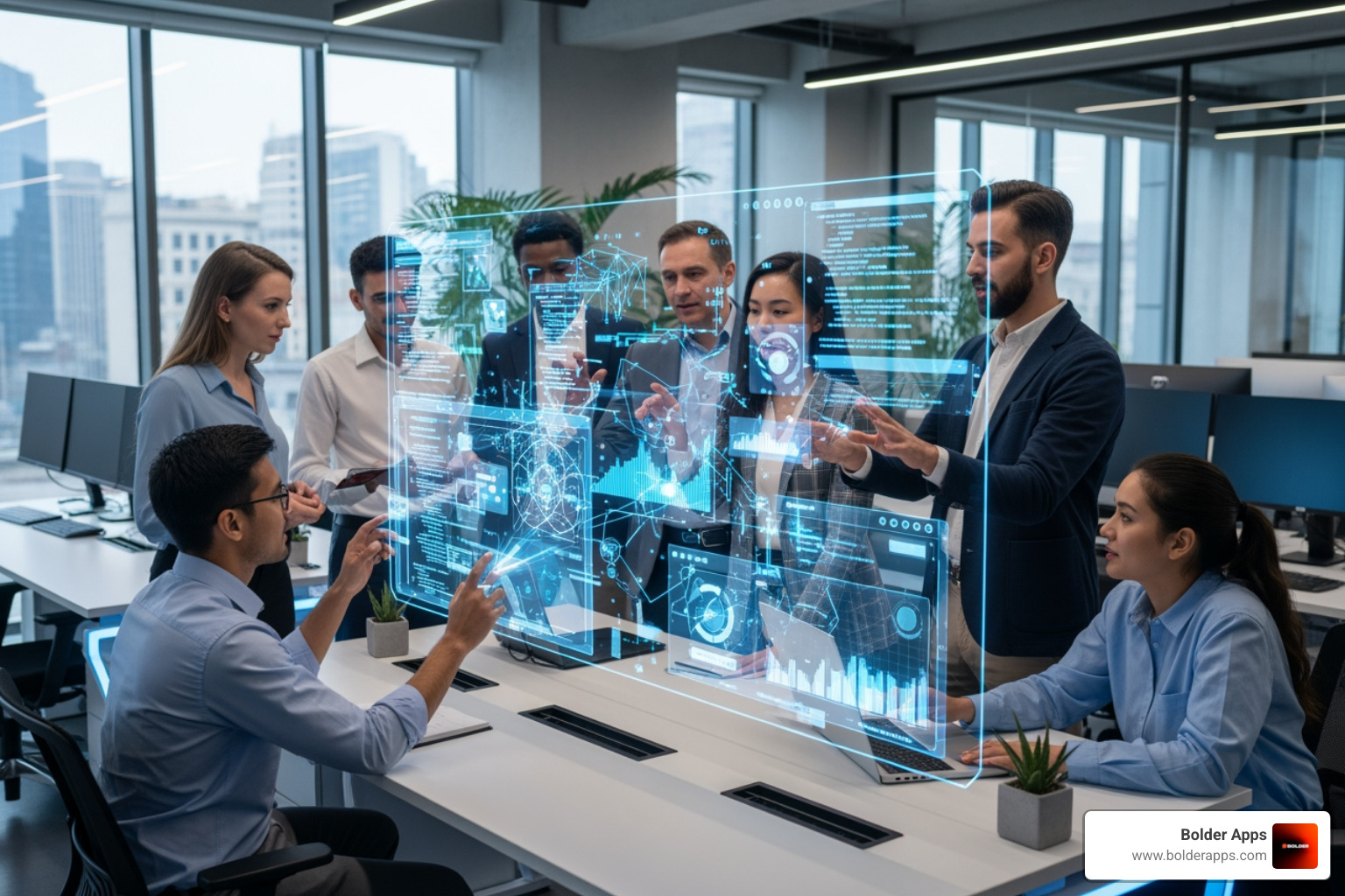 A diverse team of developers collaborating on a futuristic interface - Best App Developers in Philadelphia 2026: Comparing the Top 10 Firms for Vibe Coding and Reprogrammable UI A diverse team of developers collaborating on a futuristic interface - Best App Developers in Philadelphia 2026: Comparing the Top 10 Firms for Vibe Coding and Reprogrammable UI