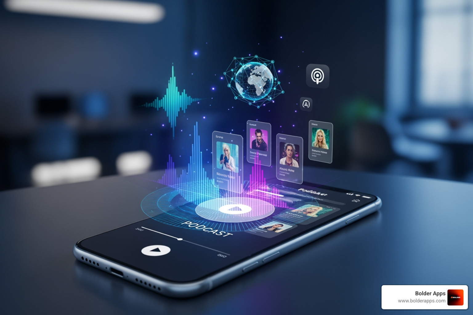 AI-powered podcast discovery feed on a smartphone - The Future of Podcast App Development: 5 Game-Changing Trends to Watch in 2026