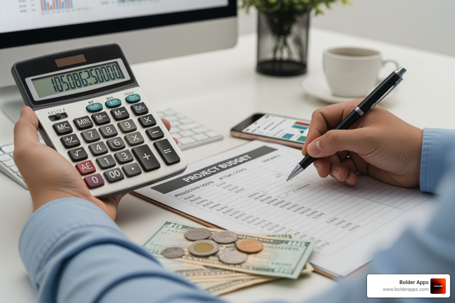A collaborative team meeting around a whiteboard with user story maps and sticky notes, illustrating detailed project scope definition. -  a straightforward process that empowers you to estimate your project's financial scope with real, decision-ready numbers instead of vague guesses
