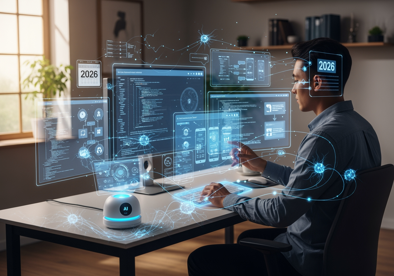 solopreneur dashboard with multiple app projects - The Rise of the "One-Person Agency": How AI Agents are Democratizing App Development in 2026