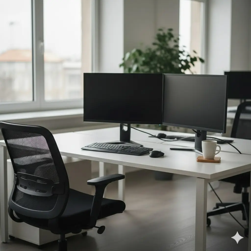 Abstract white and light gray curved lines creating a flowing, wave-like pattern.