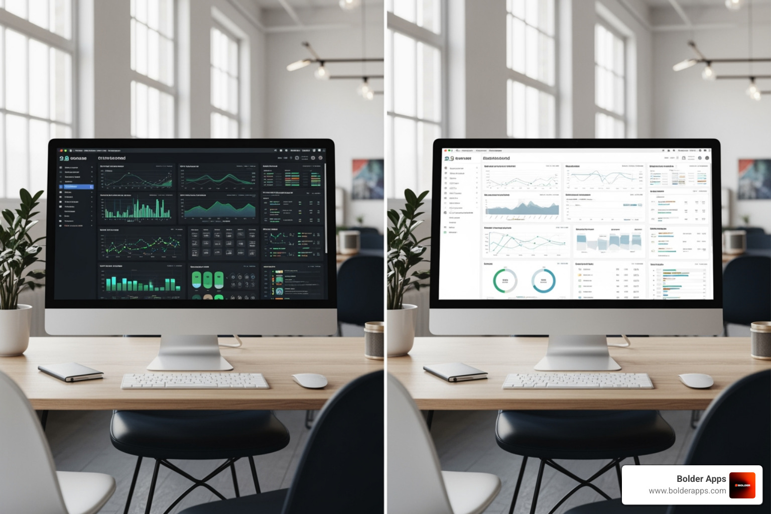 A complex, cluttered dashboard interface side-by-side with a simplified, clean version of the same data, illustrating how UCD principles remove cognitive load. - User-centered design approach A complex, cluttered dashboard interface side-by-side with a simplified, clean version of the same data, illustrating how UCD principles remove cognitive load. - User-centered design approach