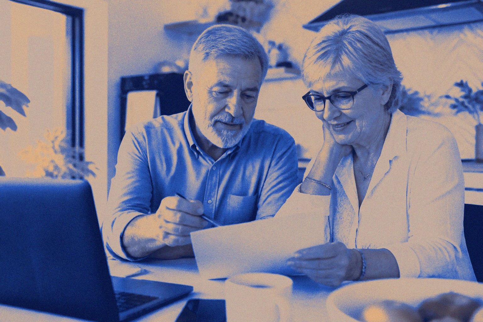 Couple reviewing retirement plans