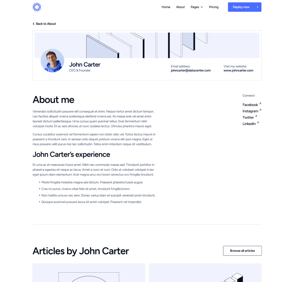 DatacenterAI - Team Member Page - Datacenter Webflow Template