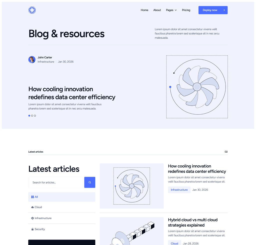 DatacenterAI - Blog V3 Page - Datacenter Webflow Template