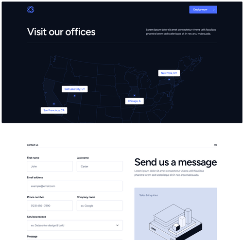 DatacenterAI - Contact V2 Page - Datacenter Webflow Template