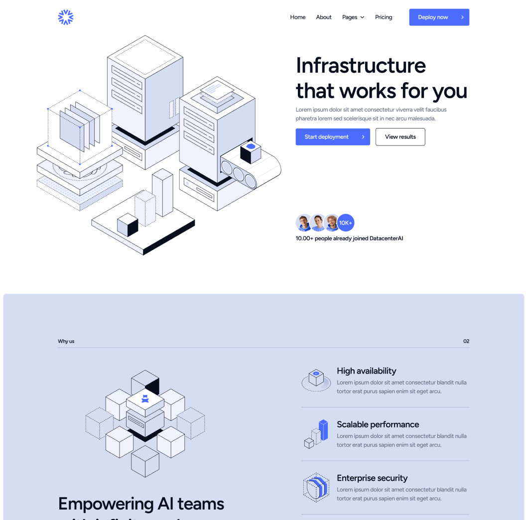 DatacenterAI - Home V3 Page - Datacenter Webflow Template