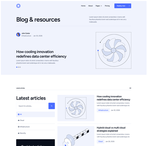 DatacenterAI - Blog V2 Page - Datacenter Webflow Template