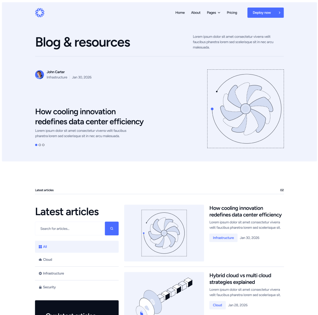 DatacenterAI - Blog V2 Page - Datacenter Webflow Template