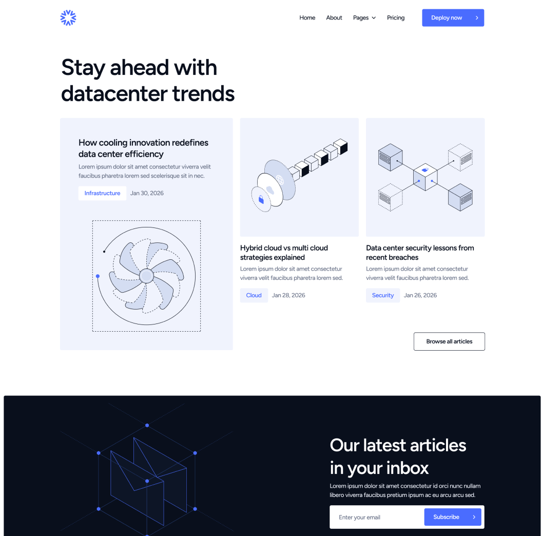 DatacenterAI - Blog V3 Page - Datacenter Webflow Template