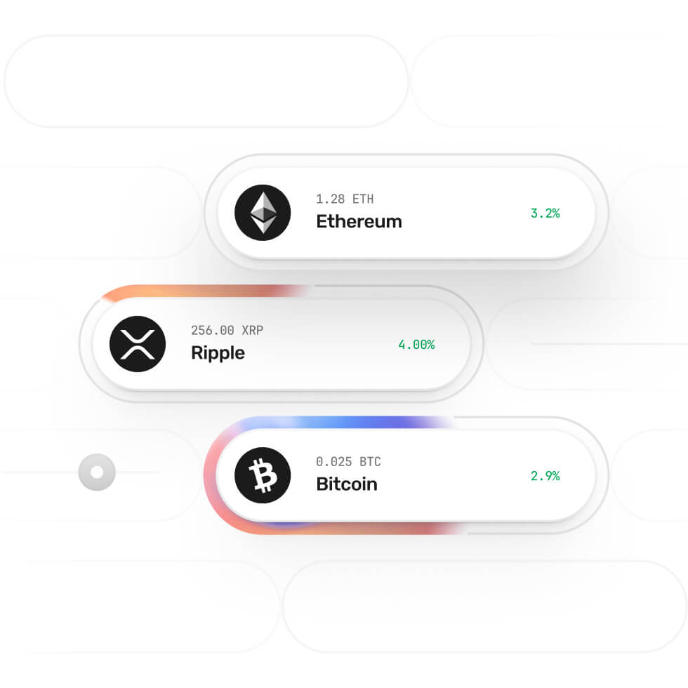 Different cryptocurrencies listed