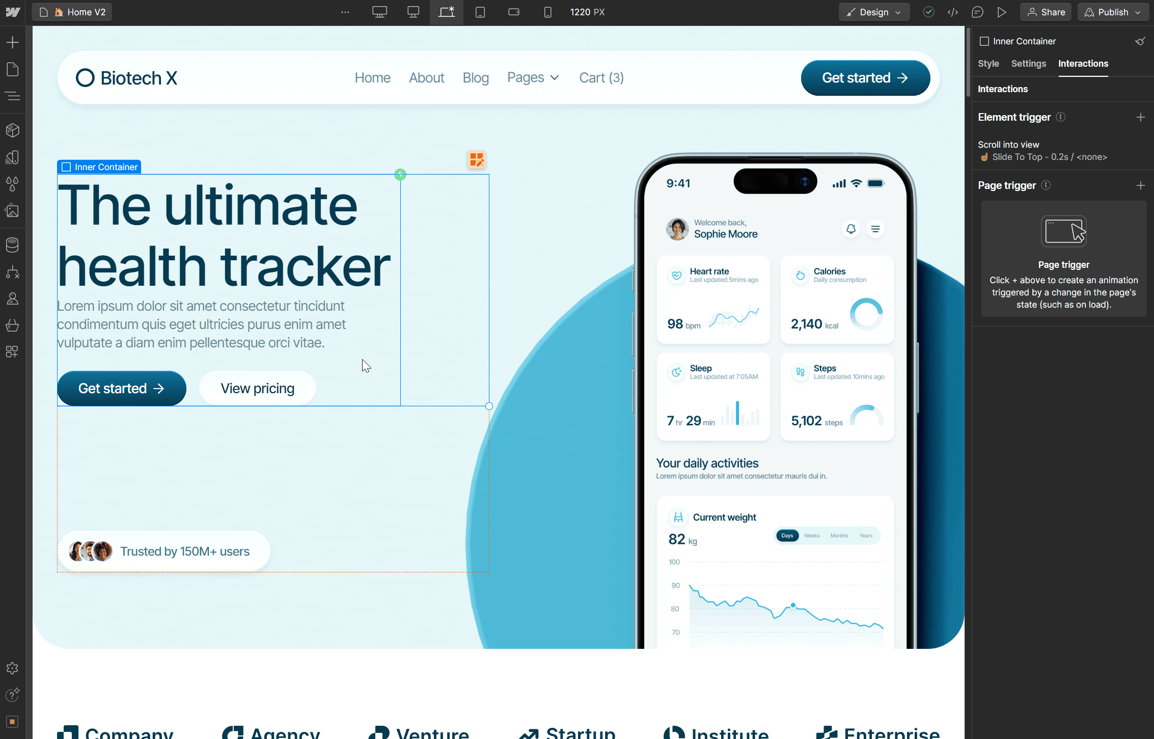 Biotech X Webflow Template And Ui Kit - Animations
