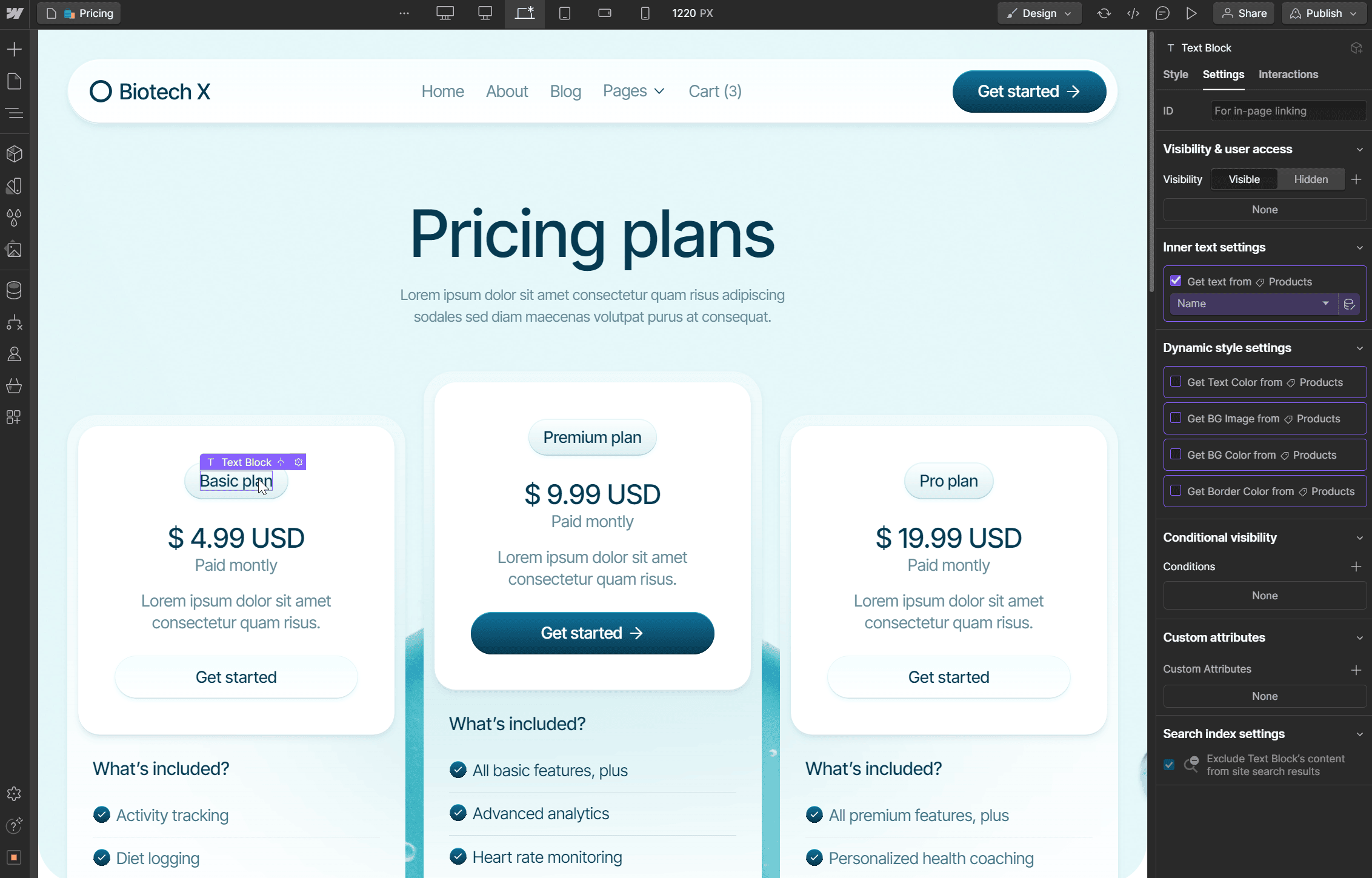 Biotech X Webflow Template And Ui Kit - ECommerce Content
