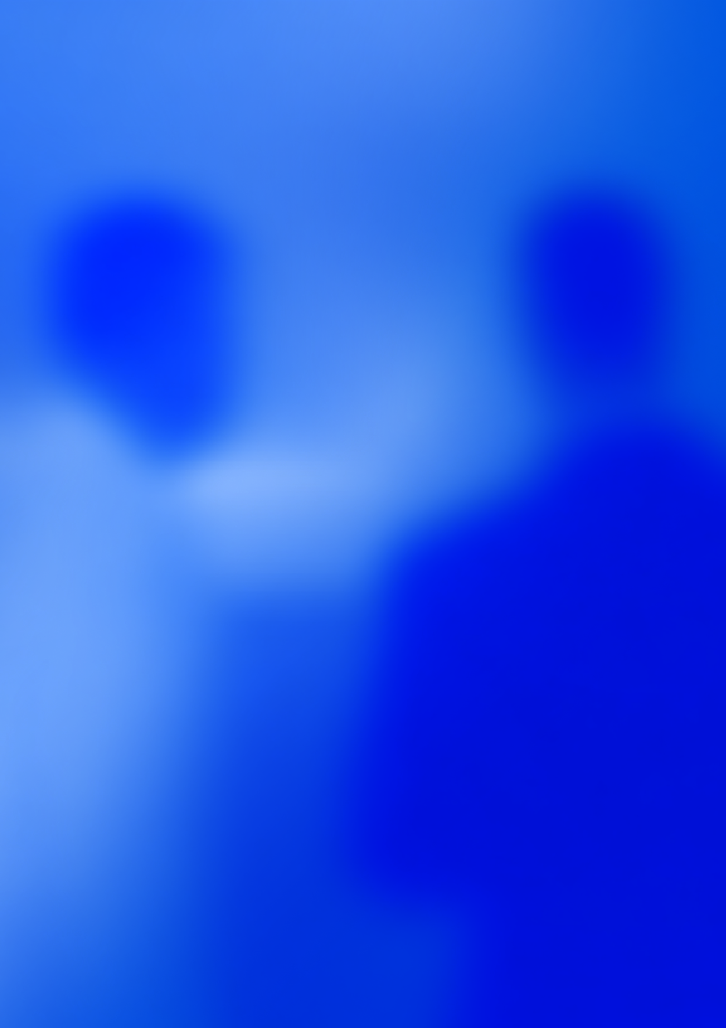 a woman and a man are in a conversation. The style is blue and blurry