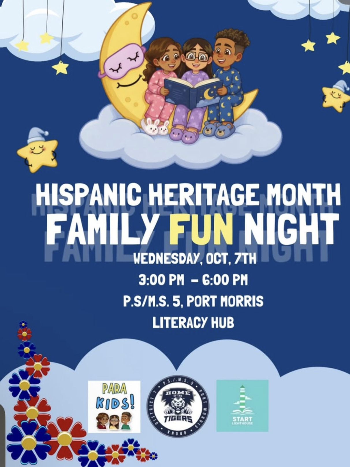 Hispanic Heritage Month Family Fun Night - Wednesday, Oct 7th, 3:00 PM - 6:00 PM - P.S./M.S. 5 Port Morris Literacy Hub