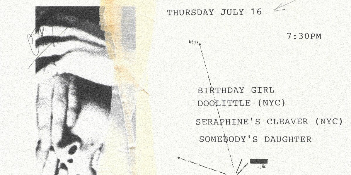 Seraphine's Cleaver, Somebody's Daughter, Doolittle, Birthday Girl 