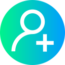 Add user icon with green and blue gradient background