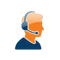 Cartoon-style icon of a person with orange hair wearing a blue shirt