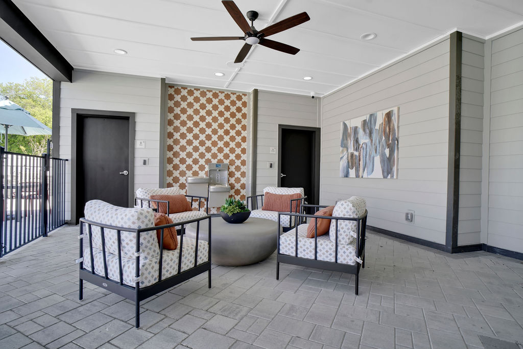 Covered outdoor sitting area