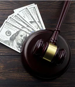 Gavel and dollar bills representing bankruptcy law