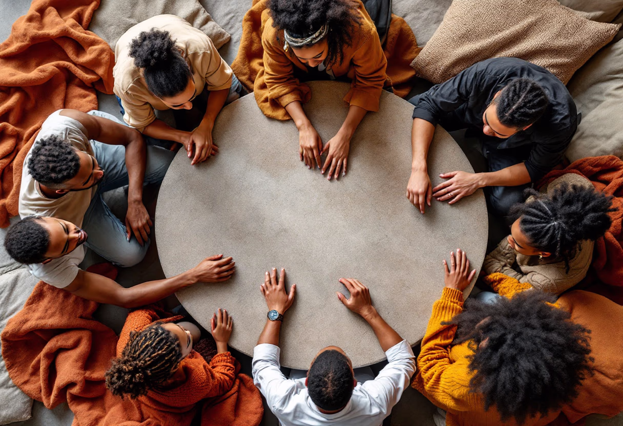 image of a diverse team in a meeting (for edtech)