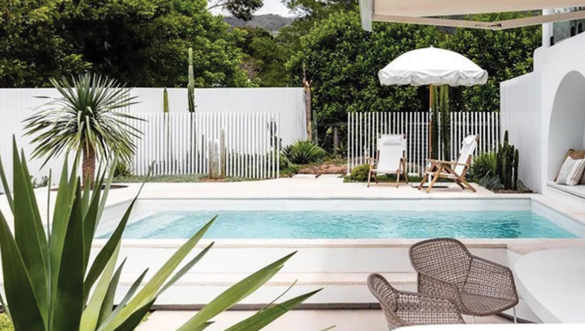 Sapphire fibreglass pool, view 1