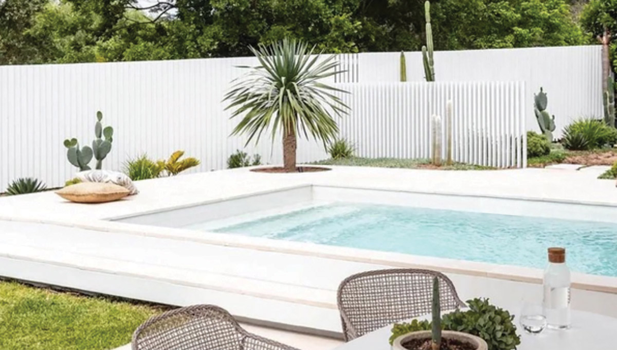 Sapphire fibreglass pool, view 2
