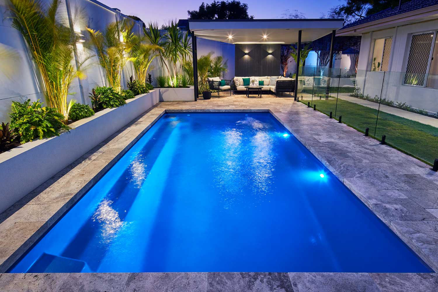 Hamilton Slimline fibreglass pool, view 1