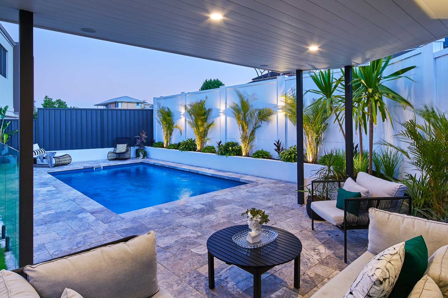 Hamilton Slimline fibreglass pool, view 2