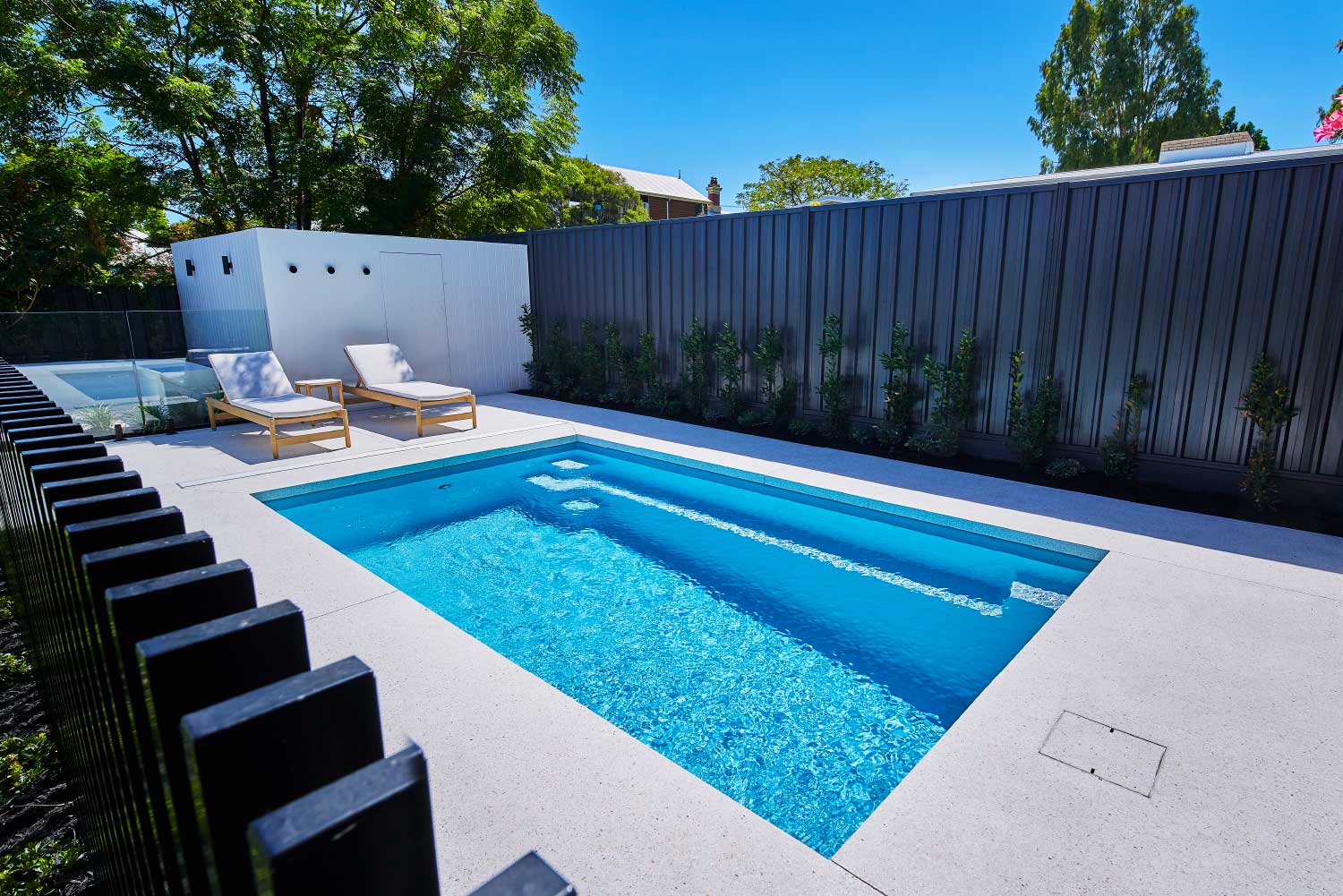 Stradbroke 5m fibreglass pool in Silver Pearl, view 7