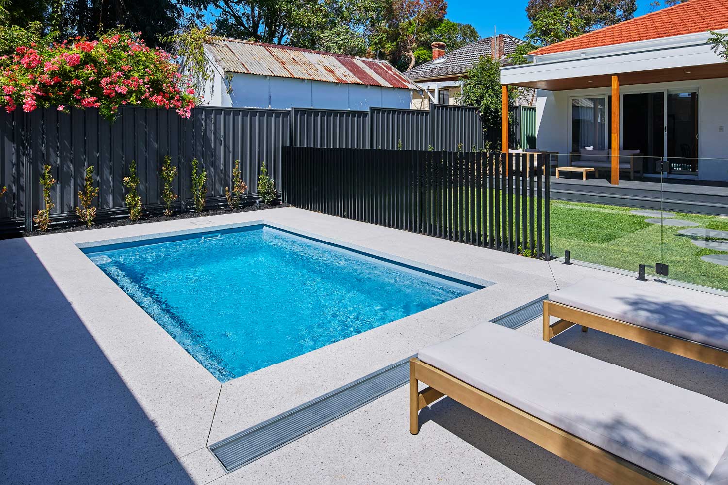 Stradbroke 5m fibreglass pool in Silver Pearl, view 1