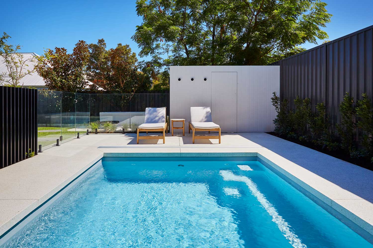 Stradbroke 5m fibreglass pool in Silver Pearl, view 5