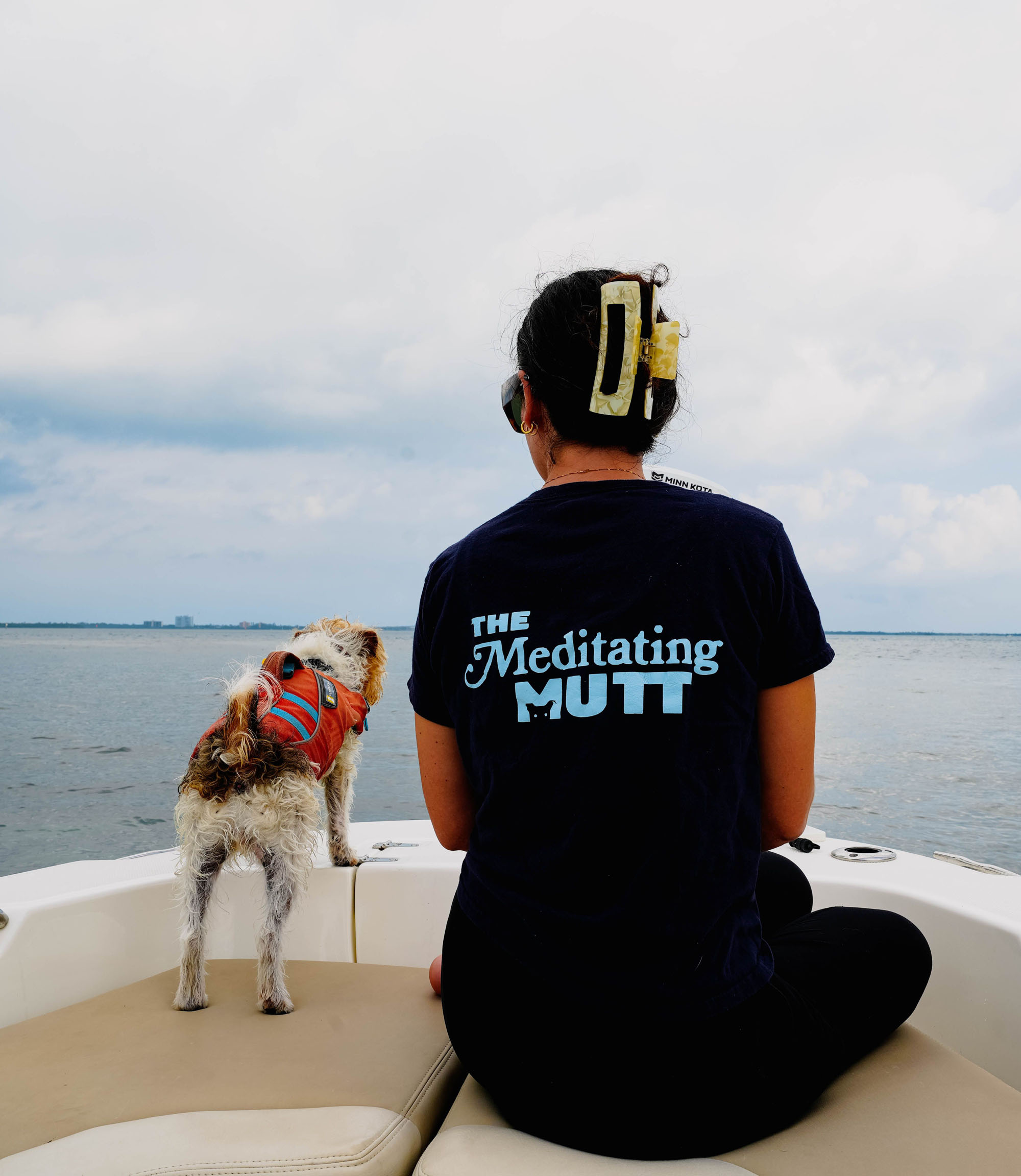 Calm, holistic dog training session in a Tampa home focused on trust and connection