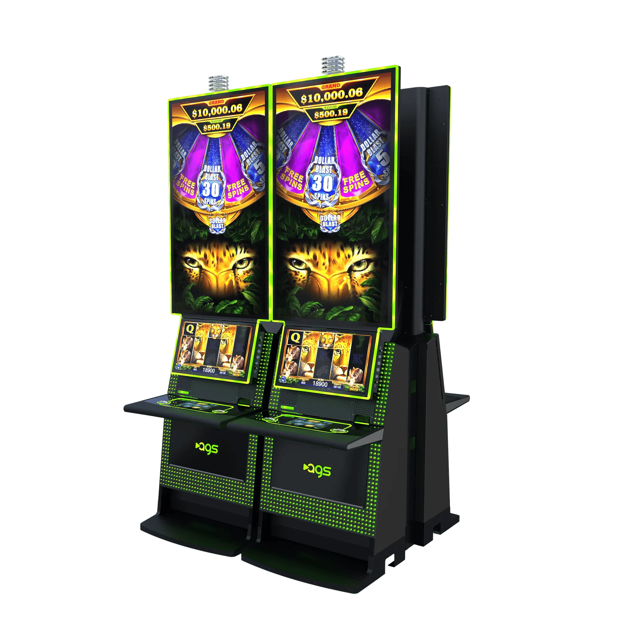 AGS jaguar-themed slot machine with progressive jackpot and free spins
