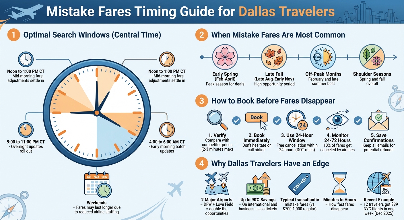 Best Times to Find Mistake Fares from Dallas: Daily Schedule and Booking Strategy