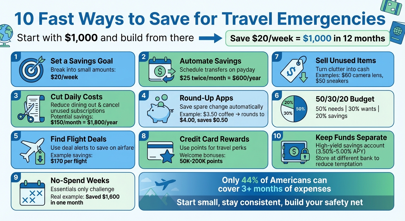 10 Fast Ways to Build Your Travel Emergency Fund