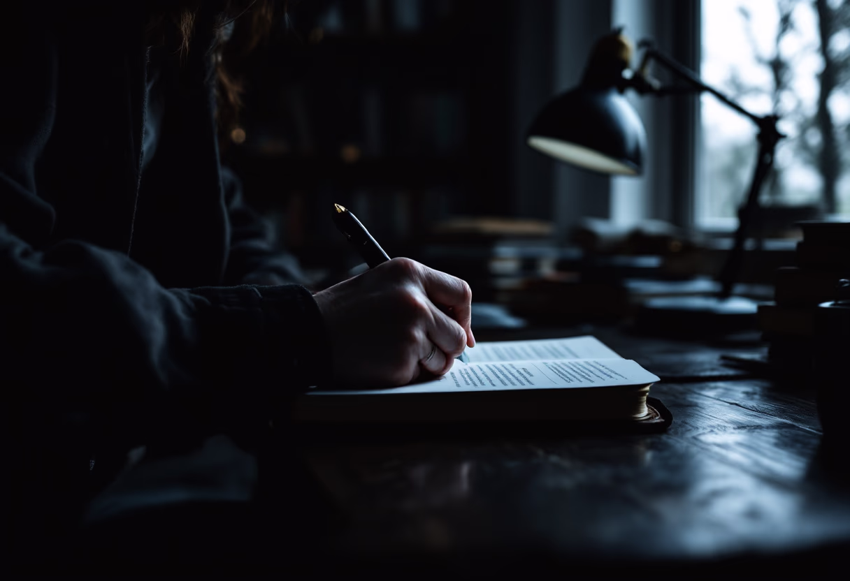 image of author brainstorming ideas