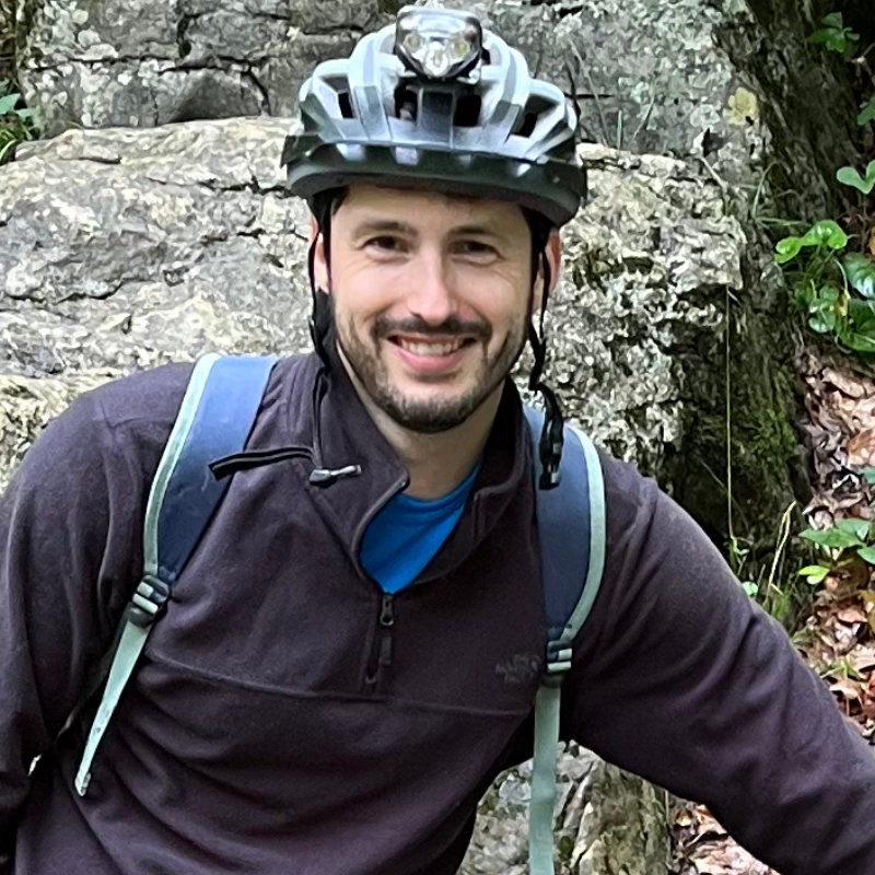 David B. on a bike with a helmet