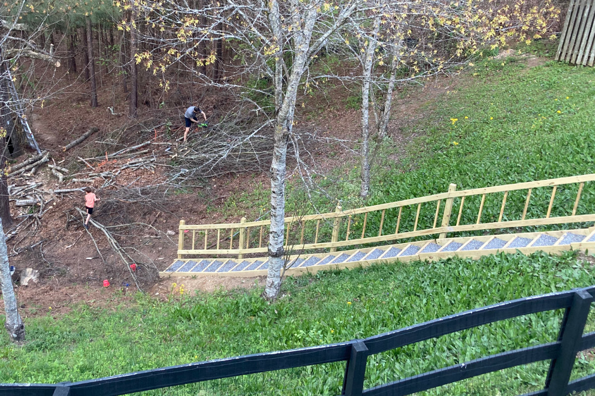 stairs going to backyard