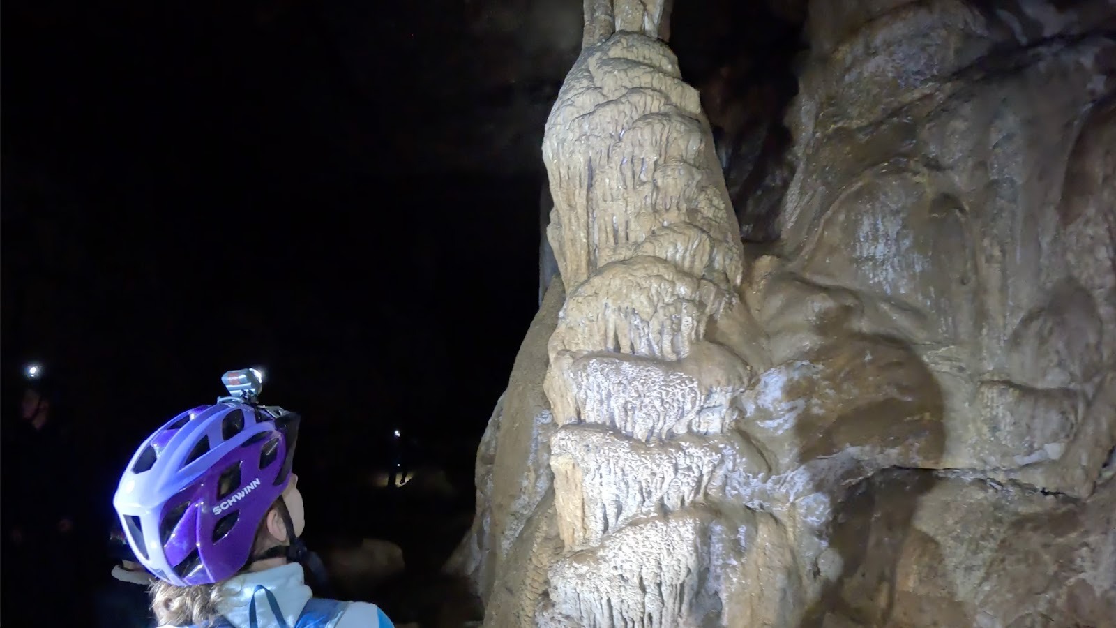 Girl observes geological formation