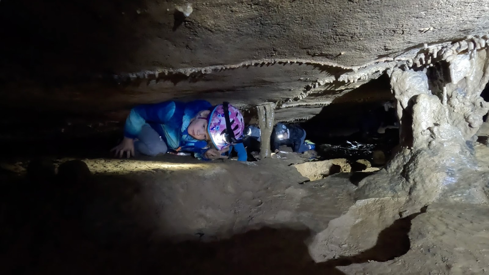 Kid crawling through pancake squeeze
