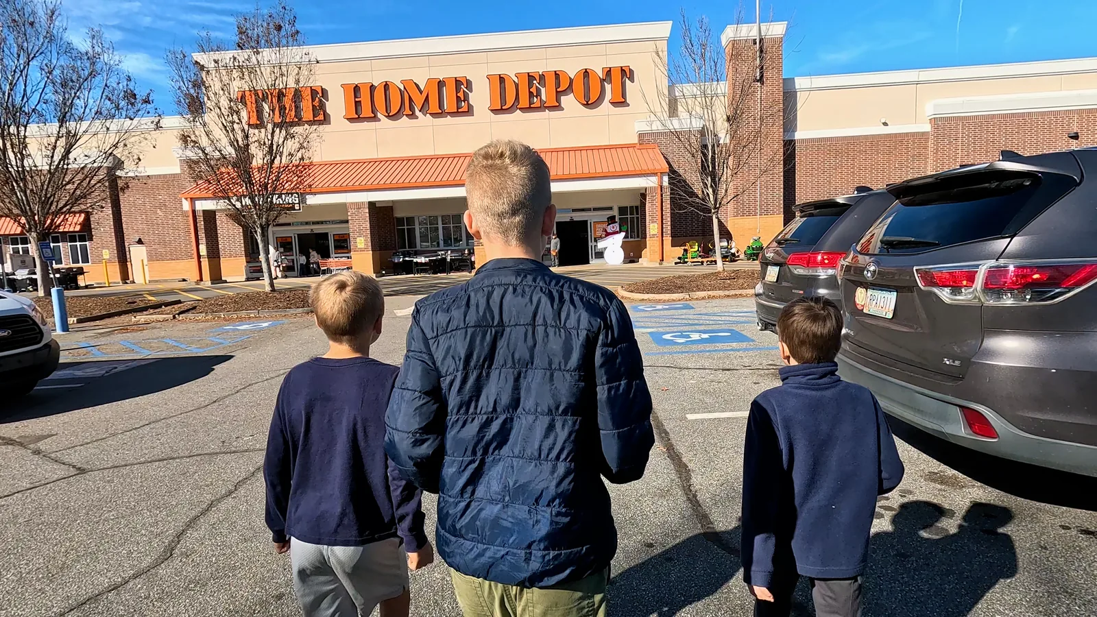 Boys walk into Home Depot