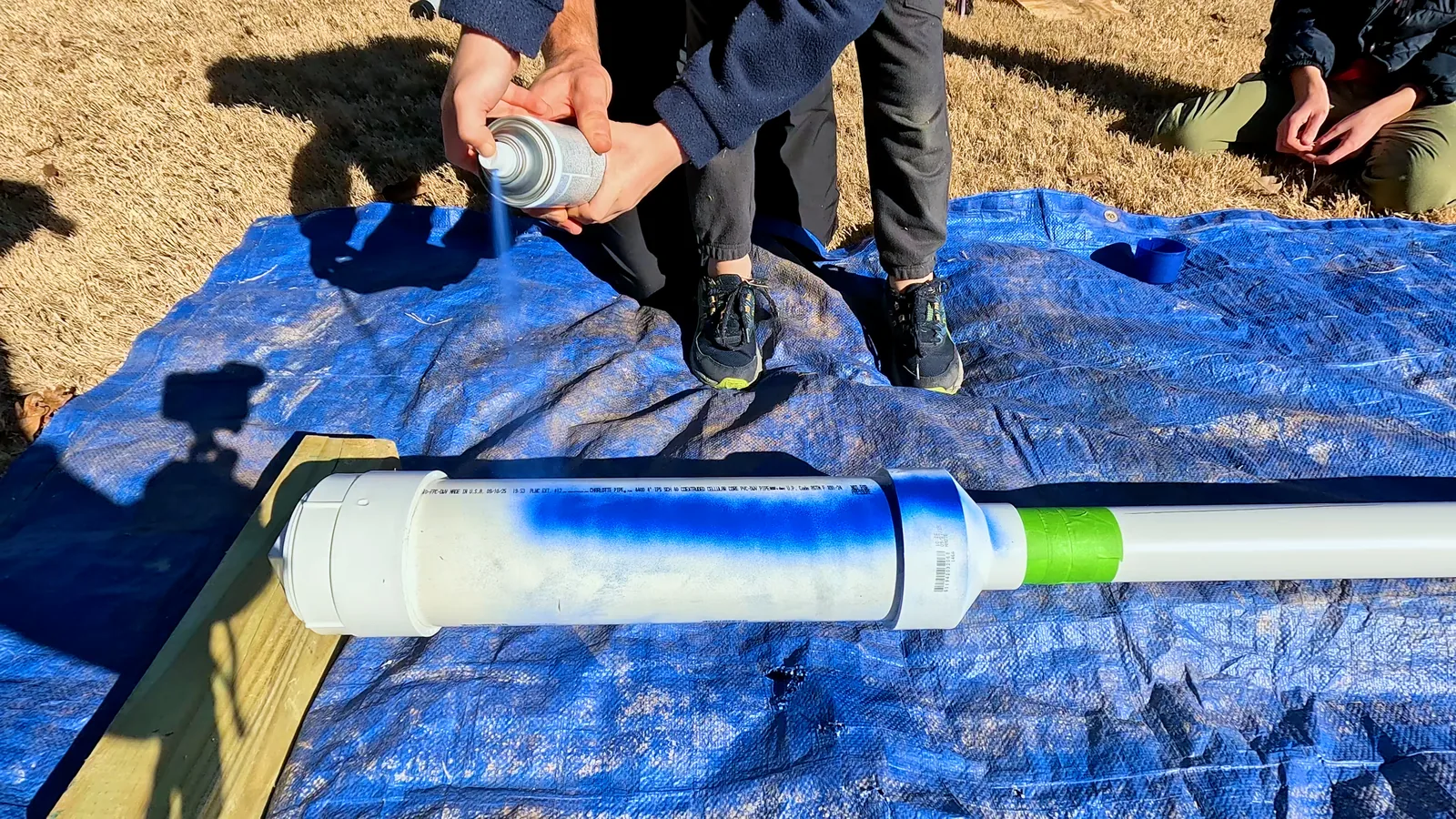 Spray painting a potato cannon